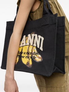 Ganni Organic cotton large tote bag - Img 2
