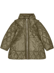 Ganni Shiny Quilt Midi Jacket