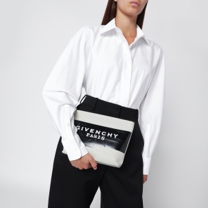 Givenchy Beige fabric logo tape pouch - Img 2