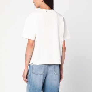 Golden Goose White T-shirt with rose - Img 2