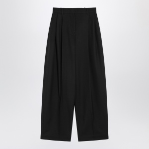 JACQUEMUS Black wide pleated trousers