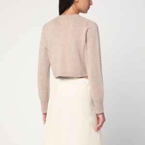 LouLou De Saison Beige cropped cardigan in cashmere - Img 2