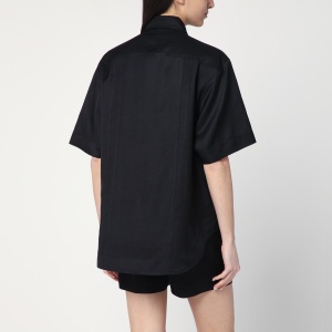 LouLou De Saison Black shirt in viscose and linen - Img 2