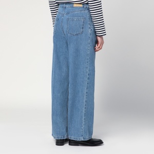 Maison Kitsuné Wide pleated blue jeans - Img 2