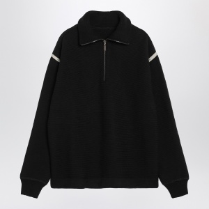 Maison Margiela Black wool half-zip sweater