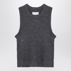 Maison Margiela Grey knitted sleeveless top