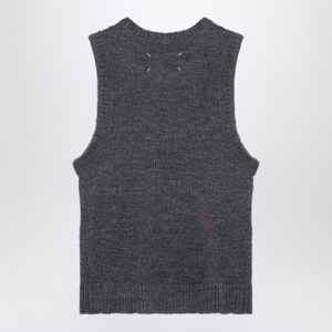Maison Margiela Grey knitted sleeveless top - Img 2