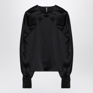 Max Mara Pianoforte Black silk satin blouse