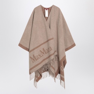 Max Mara Studio Sandy color jacquard wool poncho