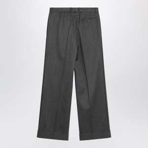 MM6 Maison Margiela Wide grey wool-blend trousers - Img 2