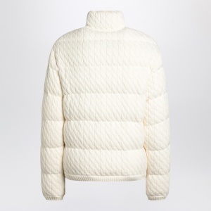 Moncler White puffer jacket with braids in cotton blend - Img 2