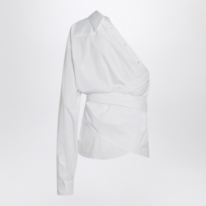 Moschino One-shoulder white shirt with sash - Img 2