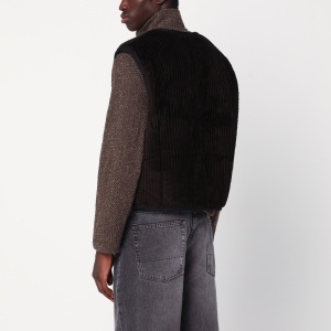 Our Legacy Brown ribbed velvet zip-up waistcoat - Img 2