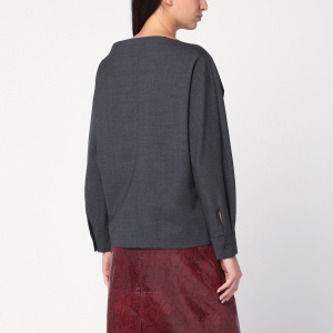 P.A.R.O.S.H. Anthracite wool blouse-shirt - Img 2