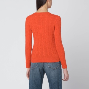 Polo Ralph Lauren Orange cable-knit sweater in wool and cashmere - Img 2