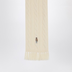 Polo Ralph Lauren Polo Bear scarf in cream wool - Img 2