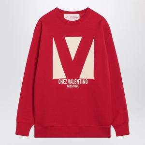 Red sweatshirt with Chez Valentino print