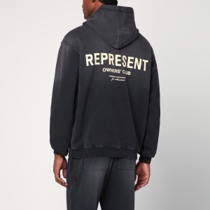 Represent Washed black oversized hooded sweatshirt - Img 2