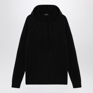 Roberto Collina Black cashmere hooded sweatshirt