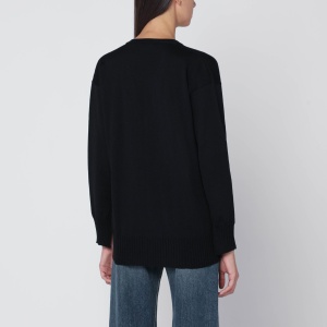 Roberto Collina Black wool V-neck sweater - Img 2