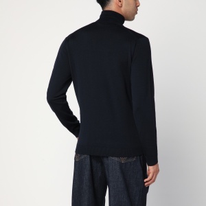 Roberto Collina Navy blue wool turtleneck sweater - Img 2