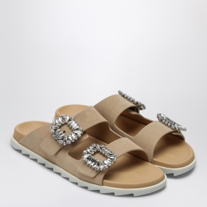 ROGER VIVIER Beige suede Slidy Viv'' mule - Img 2