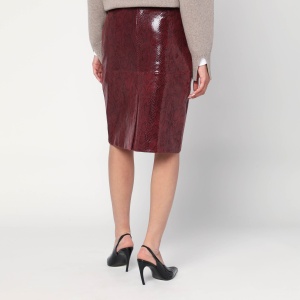 Róhe Bordeaux skirt in faux snakeskin leather - Img 2