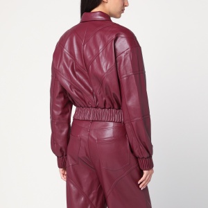 ROTATE Birger Christensen Bordeaux faux leather bomber jacket - Img 2