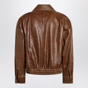 Saint Laurent Brown leather bomber - Img 2