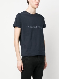 Saint Laurent Reverse logo-print cotton T-shirt - Img 4