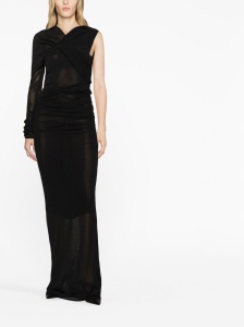Saint Laurent semi-sheer one-sleeve long dress - Img 4