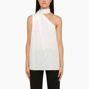 Stella McCartney Cream asymmetric viscose top