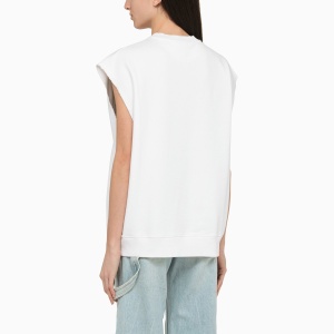 Stella McCartney White cotton over vest with logo - Img 2