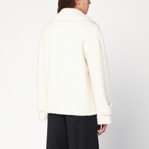 Tagliatore Short cream alpaca-blend coat - Img 2