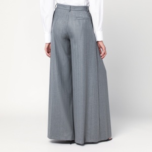 THE ANDAMANE Extra-wide grey pinstriped Tara trousers - Img 2