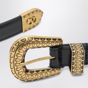 Valentino Garavani Black VLogo Signature belt in polished calfskin - Img 2