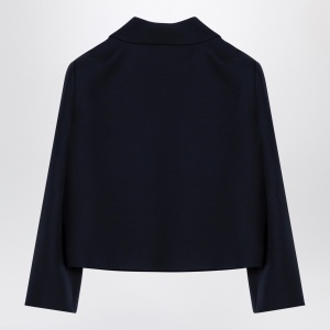 Valentino Single-breasted navy wool crop jacket - Img 2