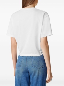 Versace logo-embroidered T-shirt in white - Img 2