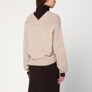 Victoria Beckham Sand-coloured sweater in wool and cashmere - Img 2