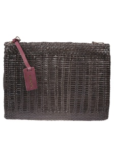 VIPERA leather clutch with braiding