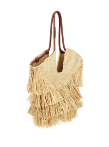 Zimmermann Goldentime medium raffia tote bag - Img 3
