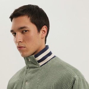 1989 STUDIO Light green corduroy varsity jacket - Img 2