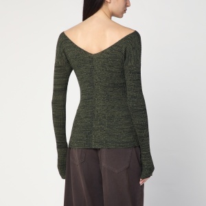 6397 Double-V military green sweater - Img 2