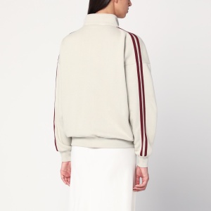 6397 Ivory/bordeaux zip-up sweatshirt - Img 2
