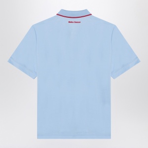 adidas by Wales Bonner Light blue polo shirt with logo - Img 2