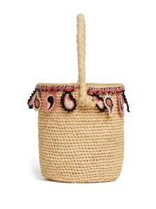 Alanui paisley-appliqué raffia basket bag - Img 3