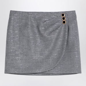 Alessandra Rich Black wool mini skirt with darts