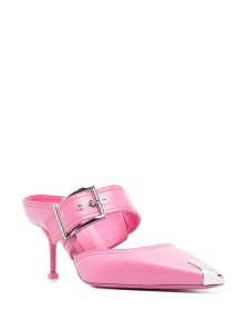 Alexander McQueen 75mm Metallic toe-cap Detail Mules - Img 3