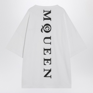 Alexander McQueen White oversized t-shirt with logo - Img 2