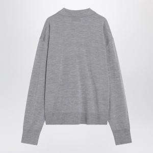 Ami Paris Grey wool and silk polo Ami De Coeur - Img 2